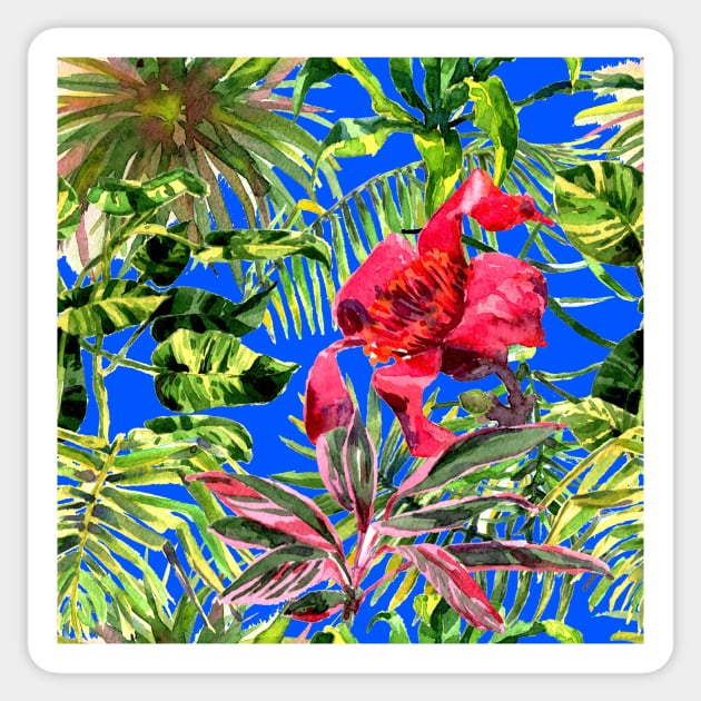 Seamless tropical flower Sticker by Olga Berlet